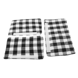 TEHAUX 3pcs Black White Checkered Handle Covers for Refrigerators Ovens Microwaves Washable Appliance Protector Durable Elegant Kitchen Accessory