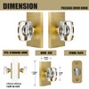 HIEMEY Gold Crystal Glass Passage Door Knobs Interior, Modern Satin