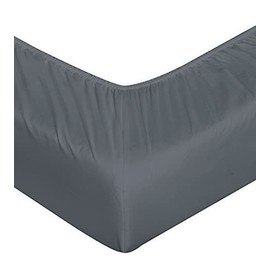 Fitted Sheet 30 cm Deep Brushed Microfiber Ultra Soft Wrinkle-Resistant Plain Dyed Fitted Bed Sheets Hypoallergenic Breathable Sheets (30CM Charcoal, Double)