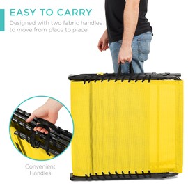 Best Choice Products Patio Chaise Lounge Chair, Portable Outdoor Folding Recliner for Lawn, w/ 8 Positions, Handles, 300lb Capacity - Yellow