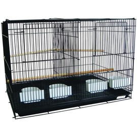YML Medium Breeding Cages with Divider, 30 x 18 x 18 Black