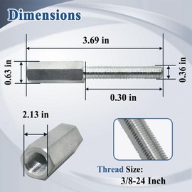 Ebrmeiwo 2 Pcs 1290 Shock Extension, Length of Shock Extension is 3", Thread Size 3/8-24 Inch, Replace The Vehicle Extension Shock, Silver Gloss