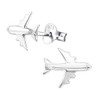 Airplane Plane Jet Earrings - 925 Sterling Silver