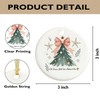 Cute Pink Bow Christmas Tree Ceramic Ornaments, Preppy Cute Decor