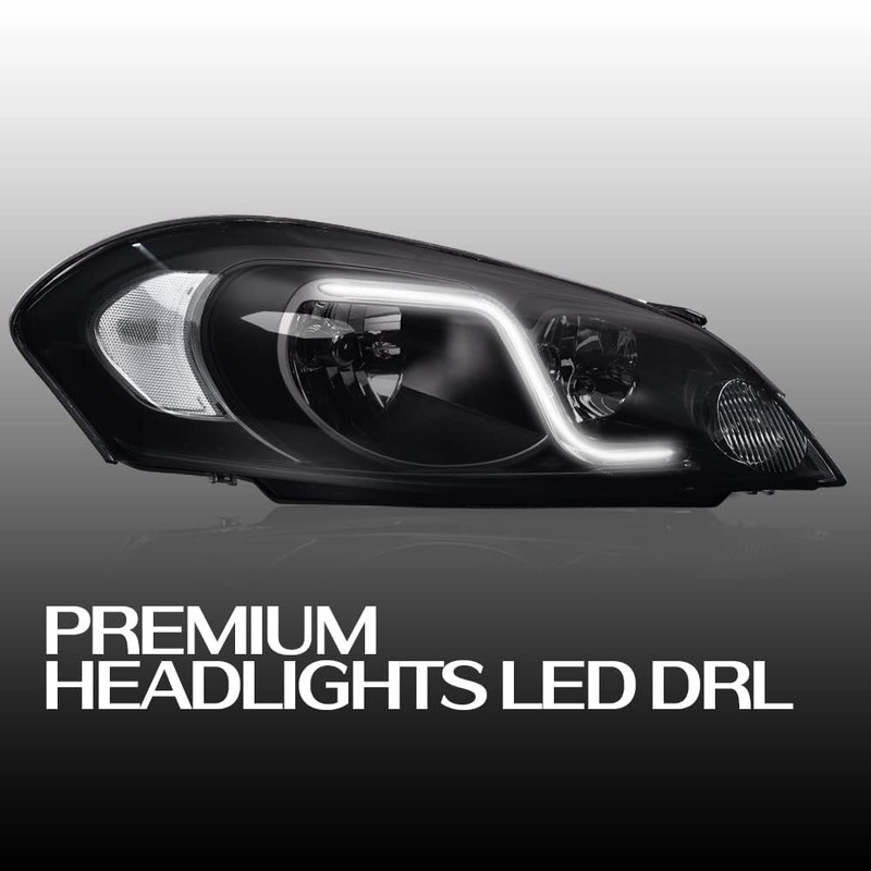 G-PLUS LED DRL Headlights W/O Bulbs, Compatible with 2006-2007 Chevy