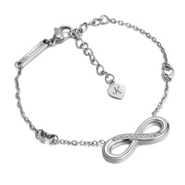 Kim Johanson Stainless Steel Women's Anklet Various Models in Silver, Anklet with Balls, Coins and Zirconia, Anklet Rustproof and Waterproof, Women's Boho Jewellery, Adjustable Including Jewellery