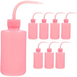 Botella Exprimible Para Lavar Pestañas 8 Piezas 250 Ml Boca Curva Plástico Abs Resistente Alta Temperatura Limpieza y Cuidado Profesional De Belleza