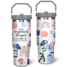 soeufnwhf Occupational Therapy Gifts, Ot Therapist Gifts For Occupational Therapist, 30oz Occupational Therapy Tumbler with Handle Stainless Steel Insulated OT Cups Mugs Water Bottle