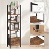MAHANCRIS Bookshelf, 6-Tier Bookcase with Drawer, Small Book Shelf for