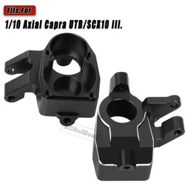 RCHuiWow RC Inner Portal Covers Steering Knuckles for Axial Capra UTB/SCX10 III,Alloy Aluminum Steering Knuckles Hops Up,2PCS,Black