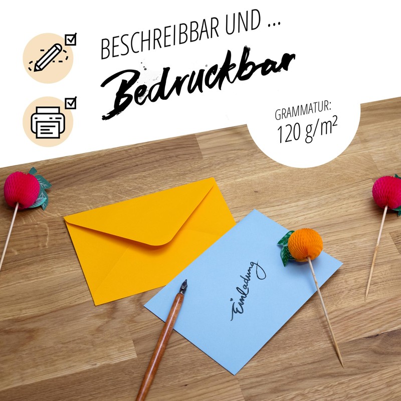 Japun 50 Coloured Envelopes (2 x 25 Colours) DIN B6