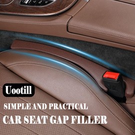 Uootill 2 Pack Car Seat Gap Filler, No Drop Seat Guard, No More Lost Items, Prevents Drops & Clutter–Universal Fit Seat Gap Plug for Cars, SUVs & Trucks (Brown 2Pcs)