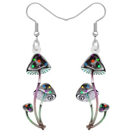 RAIDIN Acrylic Cute Creative Mushroom Dangle Drop Earrings for Women Girls Mushroom Hypoallergenic Hook Earrings Jewellery for Gifts Party Charms, Acrylic, No Gemstone