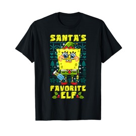 Mademark x SpongeBob SquarePants - SpongeBob Christmas Matching Santa's Favorite Elf Xmas Gift T-Shirt