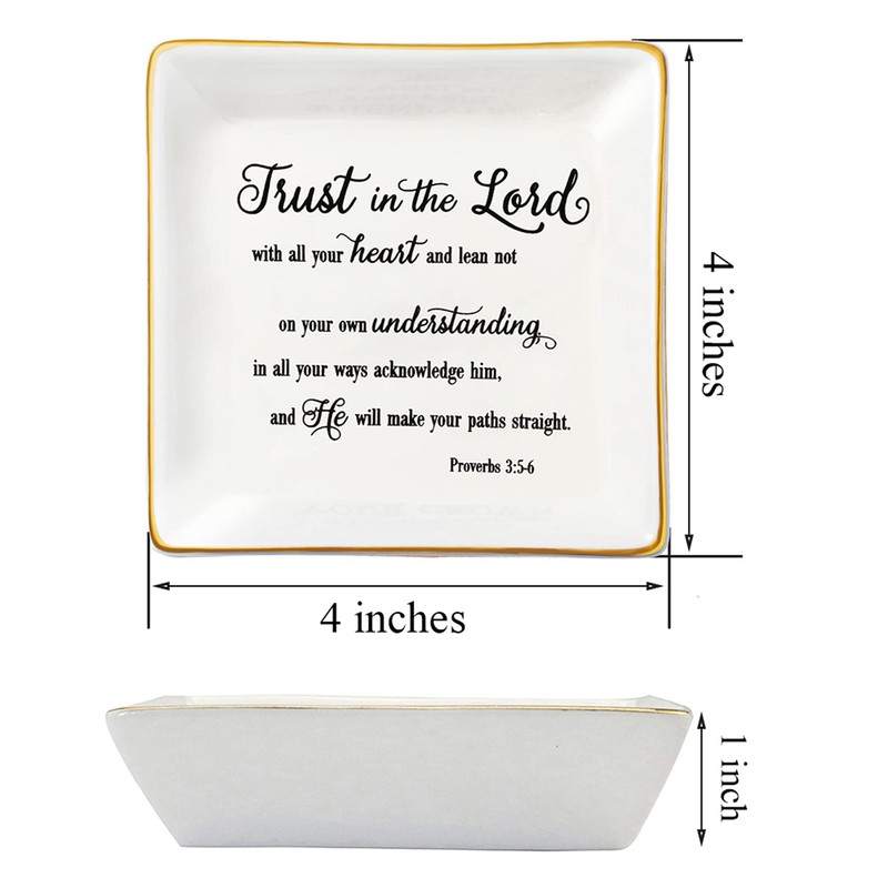 JoycuFF Religious Gifts Inspirational Christine Trinket Dish Tray Motivational Gifts