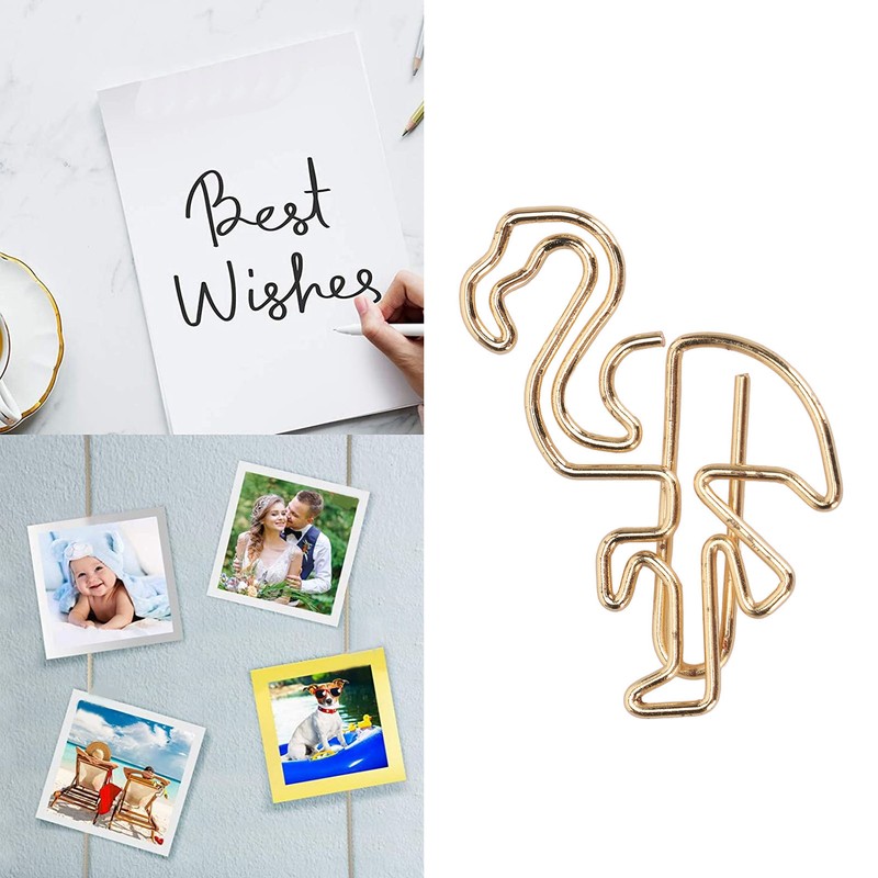 100pcs Flamingo Paper Clip Cute Animal Shape File Note Page