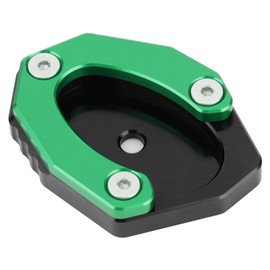 Aramox Moto Motorcycle Kickstand Pad, Motorcycle Kick Stand Plate Side Stand Extension Pad Aluminium Alloy KSP?106?Set Fit for Z650/Z900(Green)