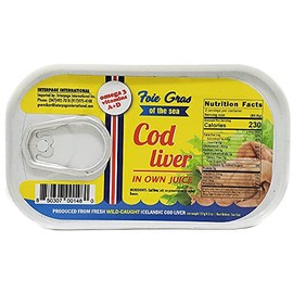 Foie Gras of the Sea Icelandic Cod Liver In Own Oil 4.3 oz (Pack of 5)
