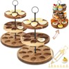 Memorywuu 2 Pcs Double Wooden Deviled Egg Platter 3 Tier