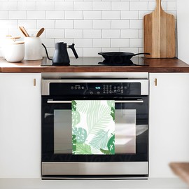 Nreafifi Green Leaves Kitchen Towels Set of 2 Dish Towels Kitchen Hand Towels Absorbent Quick Dry Microfiber Cloth Dish Towels Drying Towel 18" x 26"