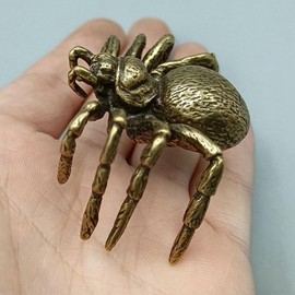yeesoong Japanische Gartenornamente Messing Ornamente Spinne Geist Spinne Spielzeug Zen Garten Kunst Feng Shui Ornamente Spinnen Spinne Spielzeug Tarantel Springende Spinne
