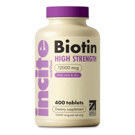 Biotina Incite Nutrition 12000mcg 400 Tabletas