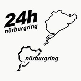 AUTODOMY Nürburgring Sticker Pack of 3 | Nürburgring Car Sticker | Resistant to Rain, Sun and Car Wash | Available in 3 Colours | Black