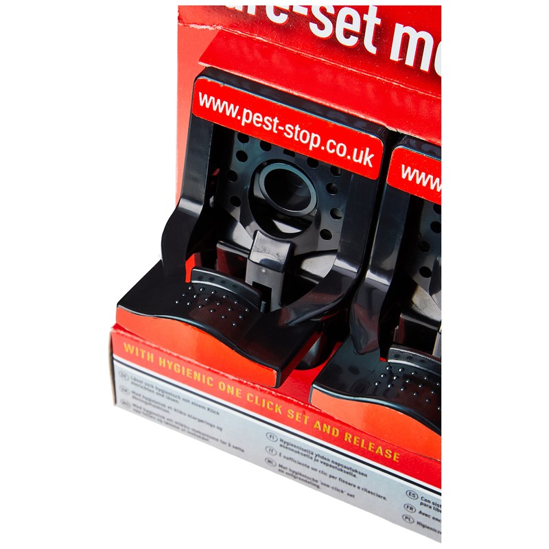 Pest-Stop PSSPT Sure-Set Plastic Mouse Trap, Black, 4.53 in*4.49 in*2.56