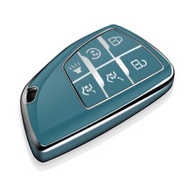 Tukellen for Chevy Key Fob Cover Soft TPU Full Protection Key Case Compatible with 2022 2023 2024 Silverado 1500 GMC Sierra 1500, 2024 Silverado Sierra 2500HD 3500HD(Storm Blue, 6 Buttons)