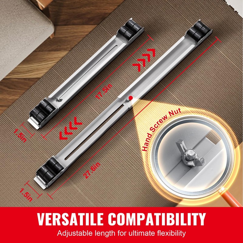 Happybuy 660 lbs Capacity Appliance Rollers, Extendable Mobile Fridge Stand