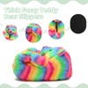 ROVANCHY Teddy Bear Slippers Rainbow Cute House Animal Slippers For