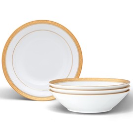 Noritake Crestwood Gold Bowl, Soup, 12 oz., Set of 4 in White