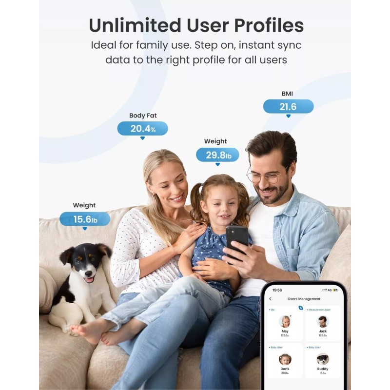 RENPHO Body Fat Scale with App Sync High Precision Bathroom