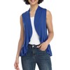Xeoxarel Cárdigan sin mangas para mujer con frente abierto, Azul