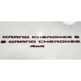 Grand Cherokee Black Red Door Grand Cherokee Rear 4X4 Emblems 2021+ Jeep Grand Cherokee WL/WK