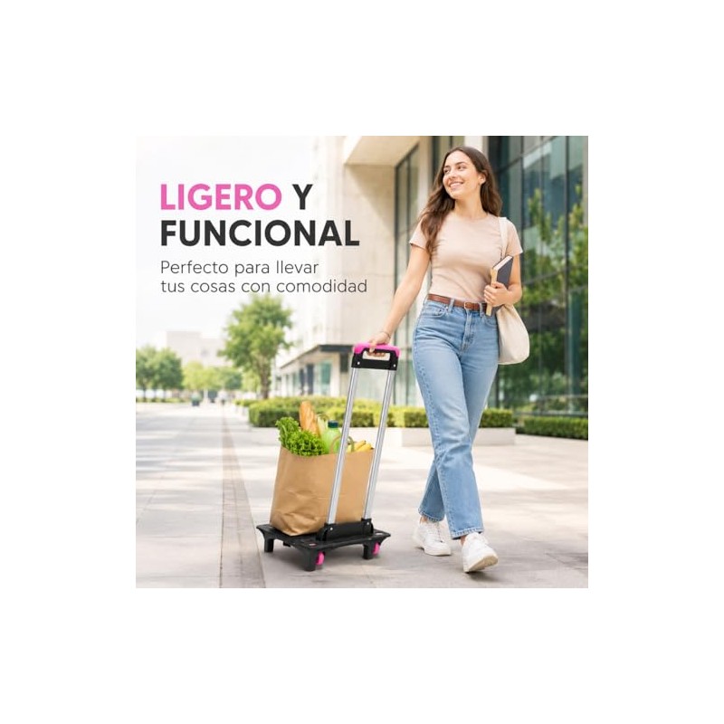 Carrito para Mochila Escolar Plegable con 2 Ruedas