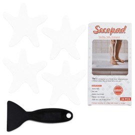 Secopad Anti Slip Shower Stickers, 24 PCS Safety Bathtub Stickers Adhesive Decals with Premium Scraper for Bath Tub Shower Stairs Ladders Boats (White)