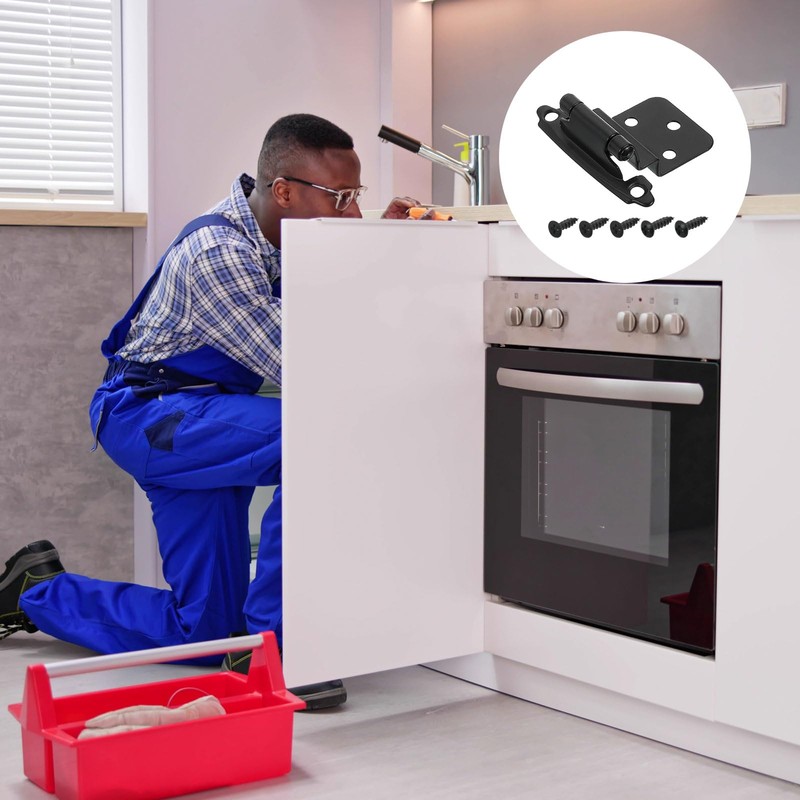 sourcing map 3/8" Cabinet Kitchen Inset Hinges, 12Pcs Self Closing