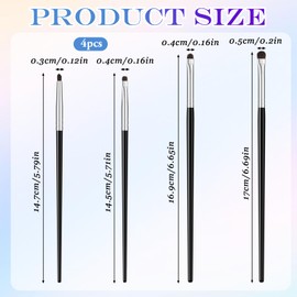 Mini Smudge Brush, 4 Pcs Thin Eyeshadow Brushes Eyeliner Smudge Brush Mini Eye Makeup Brushes Professional Makeup Tools for Blending Eye Shadow Liner Highlighting Concealer