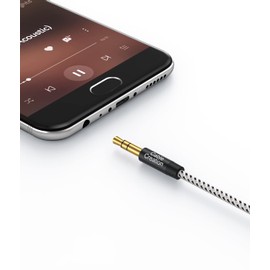 CableCreation Cable Auxiliar 3 metros, Cable de Audio de 3.5 mm Macho a Macho, Cable Auxiliar Largo de Entrada 1/8 para Auriculares, Coche, estéreos domésticos, Altavoces y más, Negro