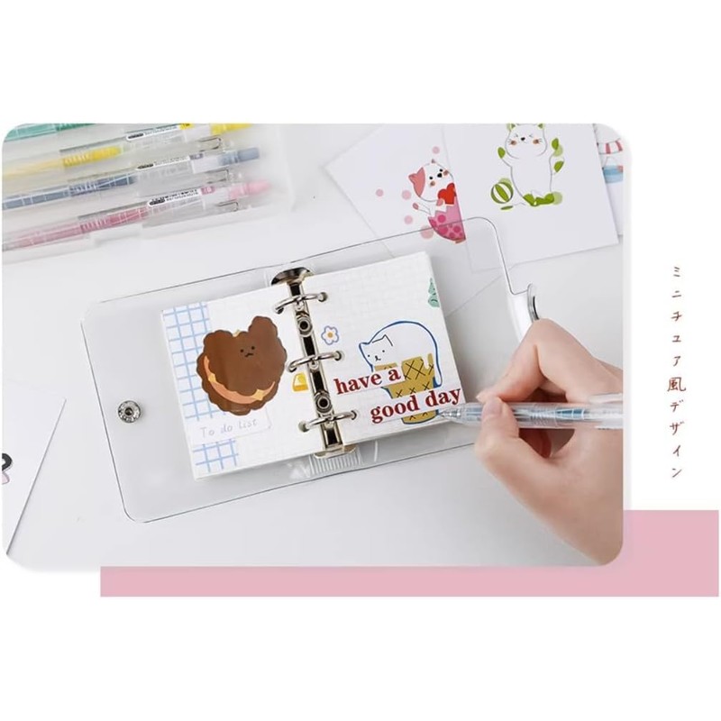 Mini Organizer, 80 Pieces, 3 Holes, Binder, Memo Book, Interchangable,