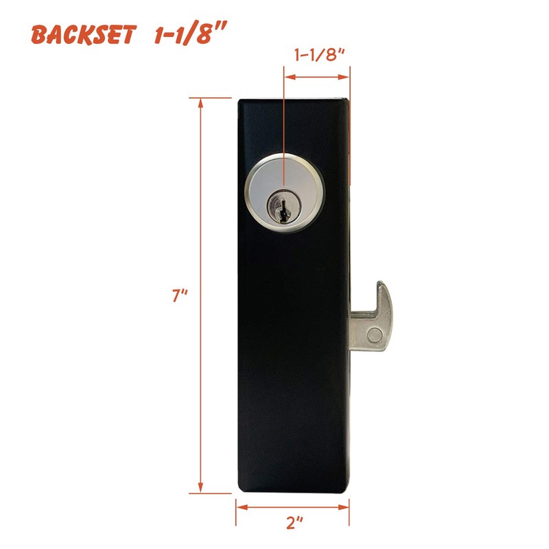 KIASET Hook Bolt Mortise Lock, Weldable Steel Hook Lock for