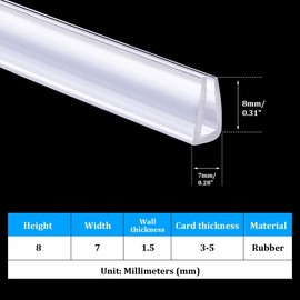 Transparent Trim Seal, PVC U-Seal Channel Edge Protector for 3-5mm Thickness Edges, 3 Meters/9.84Ft Length, 0.28 Inch Height, Furniture, Door, Vehicle Protection