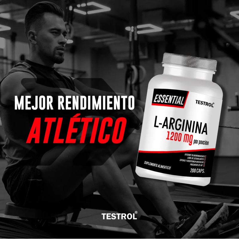 L-arginina 1200 Mg | Testrol Essential | 200 Cápsulas