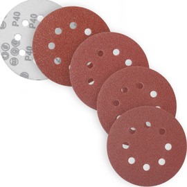 YoiYee 125mm/5-Inch Abrasive Sanding Discs – 8-Hole Hook & Loop Discs with Multi-Grit Pack (P40/60/80/100), 20-PCS Aluminium Oxide Sanding Pads for Orbital Sanders