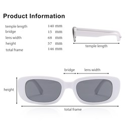 Lxnoap Rectangle Sunglasses for Women Trendy Retro Fashion 90's Vintage Glasses UV Protection Square Frame