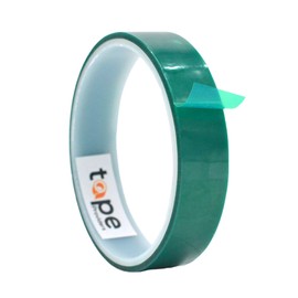 WOD PFT35GS High Temperature Polyester Green Masking Pet Tape. 3/4 inch x 72 yds. for Powder Coating, E-Coating or Plating Projects. Up to 350 F Resistance, Heat and Fireproof.