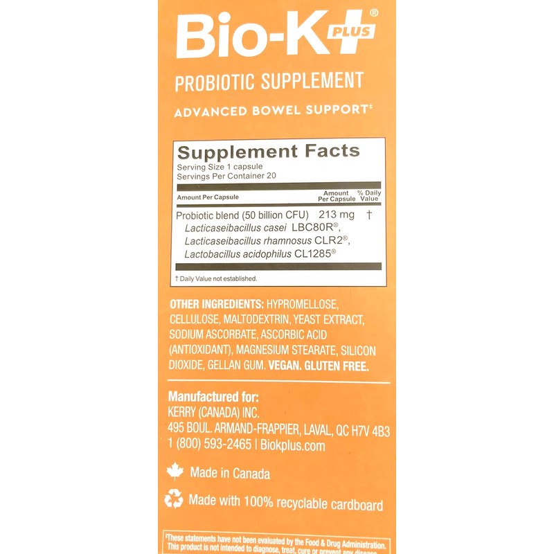 Bio-K+ 4 x Bio-K Plus Probiotic Supplement 50 Billion CFU
