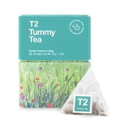 T2 Tea Tummy Tea Herbal Tisane, Herbal Teabags in T2 Icon Tin, 25 Count