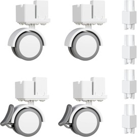 BUCATSTATE Cage 3.0 Universal Wheel & Stacking Accessories, Cage 3.0 Accessories That Support Moving and Stacking, Only for Bucatstate Metal Cages 3.0, Not for Cage 2.0 (White)